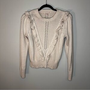 Rebecca Taylor ruffled V knitted sweater